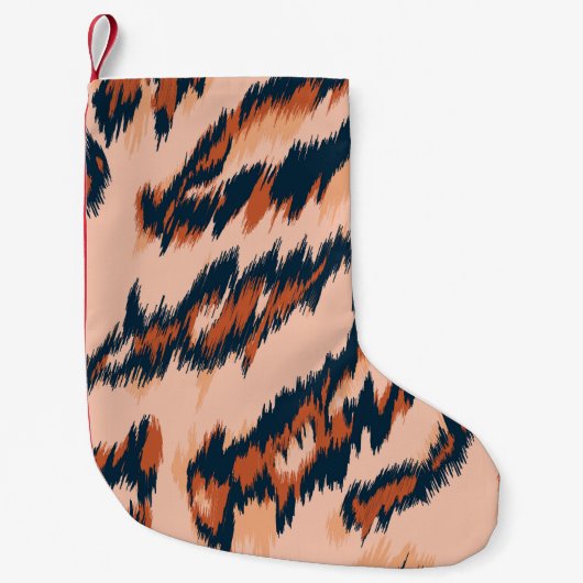 Leopard Print: Textil Nahtlos Design. Kleiner Weihnachtsstrumpf (Vorderseite)