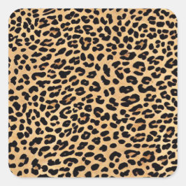 Leopard Print Texture Square Aufkleber