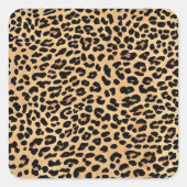 Leopard Print Texture Square Aufkleber (Vorderseite)
