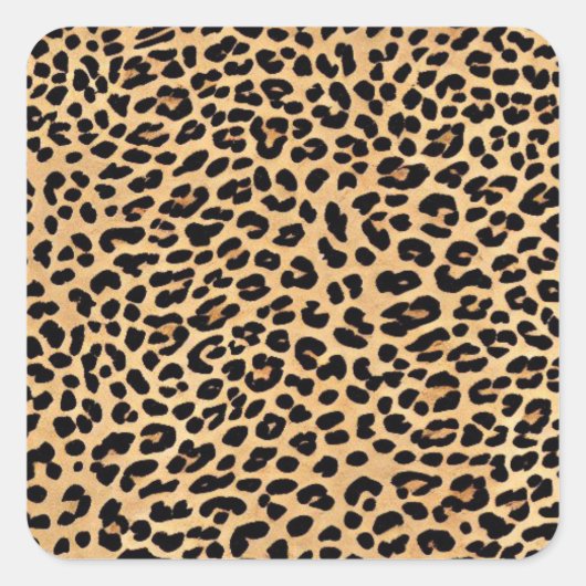 Leopard Print Texture Square Aufkleber (Vorderseite)