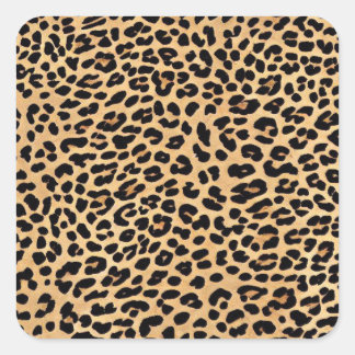 Leopard Print Texture Square Aufkleber