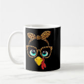 Leopard Print Thanksgiving Funny Turkey Face Gles  Kaffeetasse (Links)