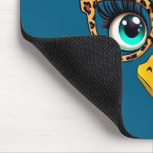 Leopard Print Thanksgiving Funny Turkey Face Gles Mousepad (Ecke)