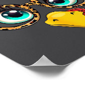 Leopard Print Thanksgiving Funny Turkey Face Gles  Poster (Ecke)