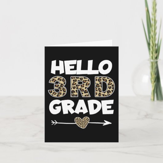 Leopard Print Third Grade Teacher Karte (Vorderseite)