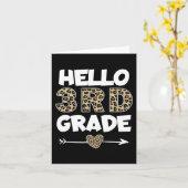 Leopard Print Third Grade Teacher Karte (Gelbe Blume)