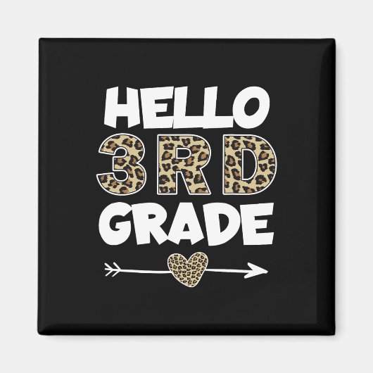 Leopard Print Third Grade Teacher Magnet (Vorne)