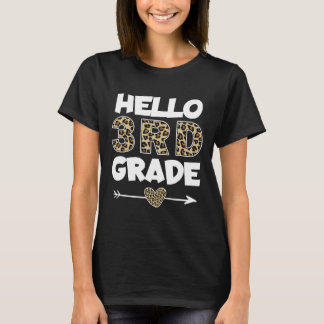 Leopard Print Third Grade Teacher T-Shirt