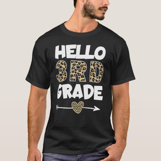 Leopard Print Third Grade Teacher T-Shirt (Vorderseite)