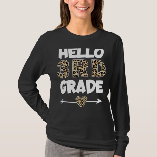 Leopard Print Third Grade Teacher T-Shirt (Vorderseite)