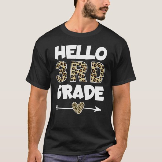 Leopard Print Third Grade Teacher T-Shirt (Vorderseite)