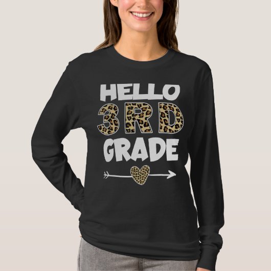 Leopard Print Third Grade Teacher T-Shirt (Vorderseite)