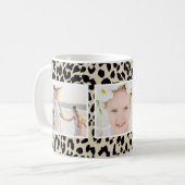 Leopard Print Three Foto Collage Kaffeetasse (Vorderseite Links)