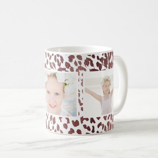 Leopard Print Three Foto Collage Kaffeetasse (VorderseiteRechts)