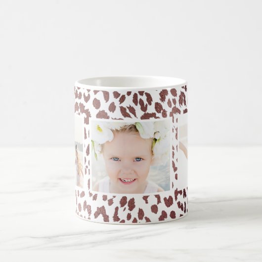 Leopard Print Three Foto Collage Kaffeetasse (Mittel)