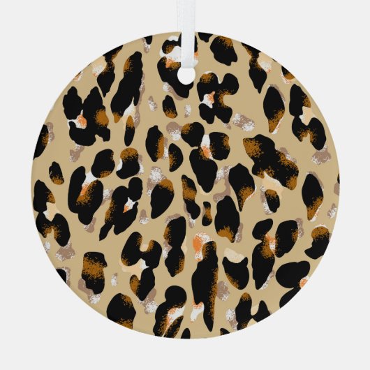 Leopard Print: Tiermustergülle Ornament Aus Glas (Rückseite)