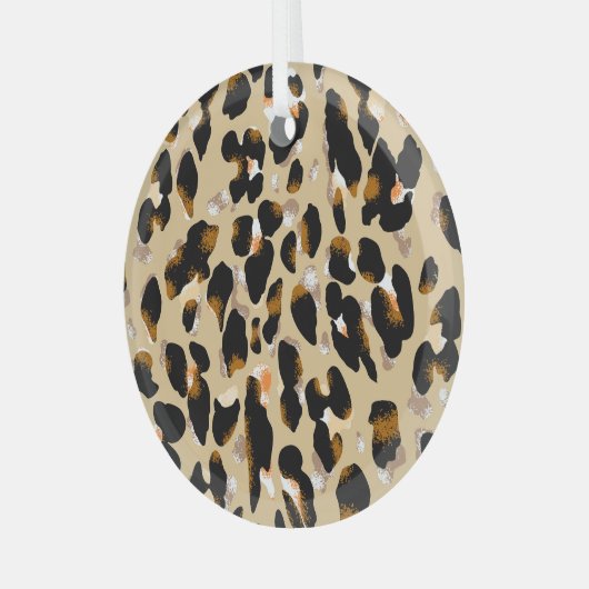 Leopard Print: Tiermustergülle Ornament Aus Glas (Vorderseite links)