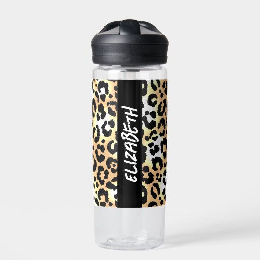 Leopard Print Trinkflasche (Vorderseite)