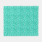 Leopard Print - Türkis und Aqua Fleecedecke (Vorderseite (Horizontal))