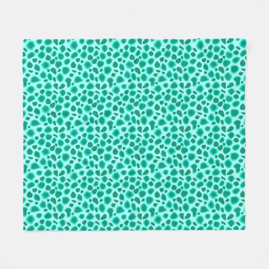 Leopard Print - Türkis und Aqua Fleecedecke (Vorderseite (Horizontal))