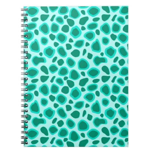 Leopard Print - Türkis und Aqua Notizblock (Vorderseite)