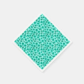 Leopard Print - Türkis und Aqua Serviette (Ecke)