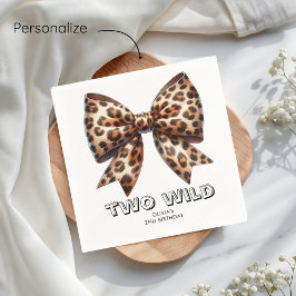 Leopard Print Two Wild Bow 2. Geburtstag Serviette