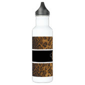 Leopard Print U Monogramm Initialen Wasser Flasche Trinkflasche (Links)
