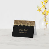 Leopard Print und Black Gold Diamonds Vielen Dank Karte (Gelbe Blume)