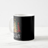 Leopard Print und Buffalo Kariert frohe Weihnachte Kaffeetasse (Vorderseite Links)