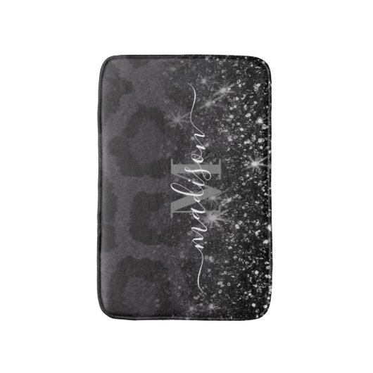 Leopard Print und Glitzer Badematte (Vorderseite Vertikal)