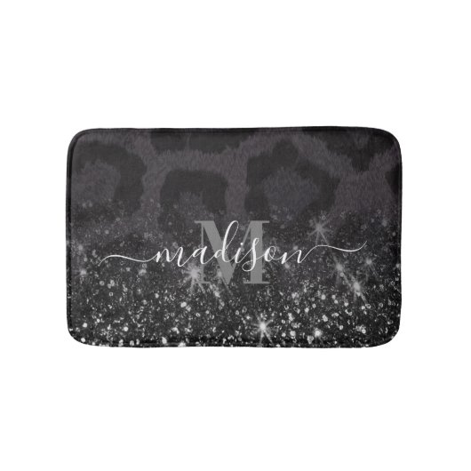 Leopard Print und Glitzer Badematte (Vorderseite)