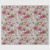 Leopard Print und Rose Geschenkpapier (Flach)