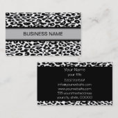 Leopard Print und Schlicht Black Visitenkarte (Vorne/Hinten)