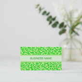 Leopard Print und Schlichte Linse Green Visitenkarte (Stehend Vorderseite)