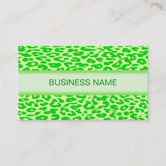 Leopard Print und Schlichte Linse Green Visitenkarte (Vorderseite)