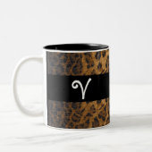 Leopard Print V Monogramm Initialen Coffee Tasse C (Links)
