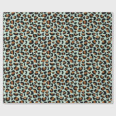 Leopard Print Verlobung Giebt Menthol nahtlos Geschenkpapier (Flach)