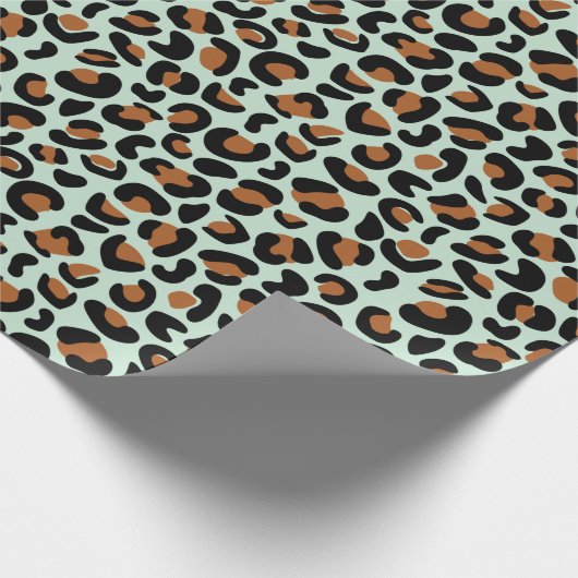 Leopard Print Verlobung Giebt Menthol nahtlos Geschenkpapier (Ecke)