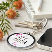 Leopard Print Vet Tech Stethoscope Schlüsselanhäng Schlüsselanhänger (Vorderseite rechts)