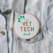 Leopard Print Vet Tech Stethoskop mit Name Button (Beispiel)