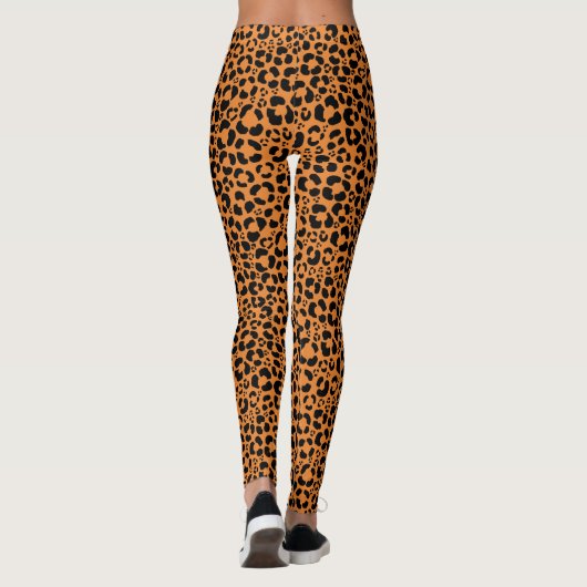 Leopard Print wählt Ihre eigene Hintergrundfarbe a Leggings (Rückseite)
