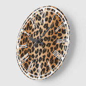 Leopard Print Wall Clock Große Wanduhr (Winkel)