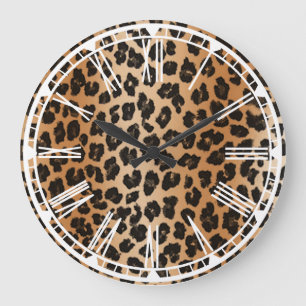Leopard Print Wall Clock Große Wanduhr