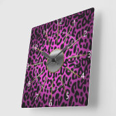 Leopard Print Wall Clock Quadratische Wanduhr (Winkel)