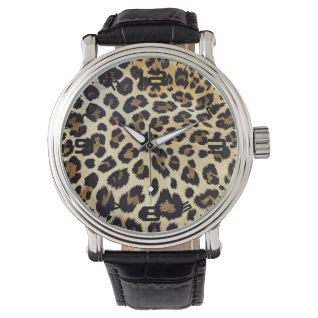 Leopard Print Watch Armbanduhr (Vorderseite)