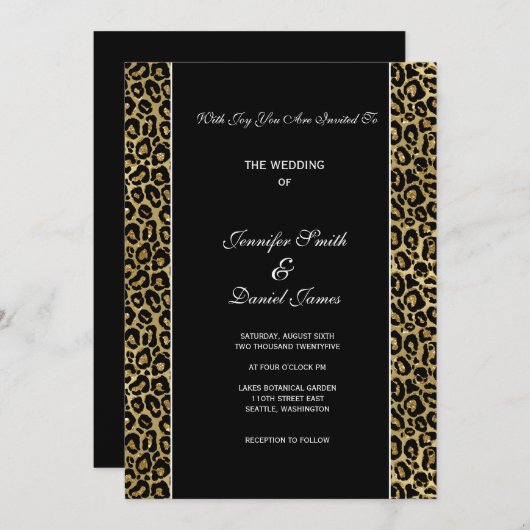 Leopard Print Wedding Invitation Einladung (Vorne/Hinten)