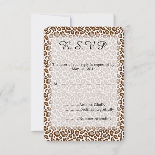 Leopard Print Wedding RSVP (Vorderseite)
