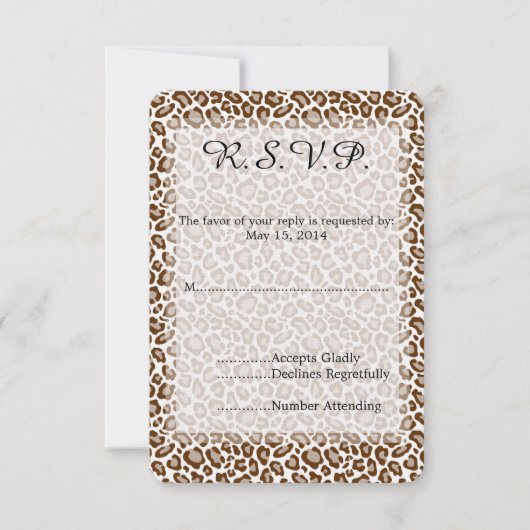 Leopard Print Wedding RSVP Karte (Vorderseite)