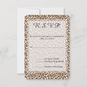 Leopard Print Wedding RSVP Karte